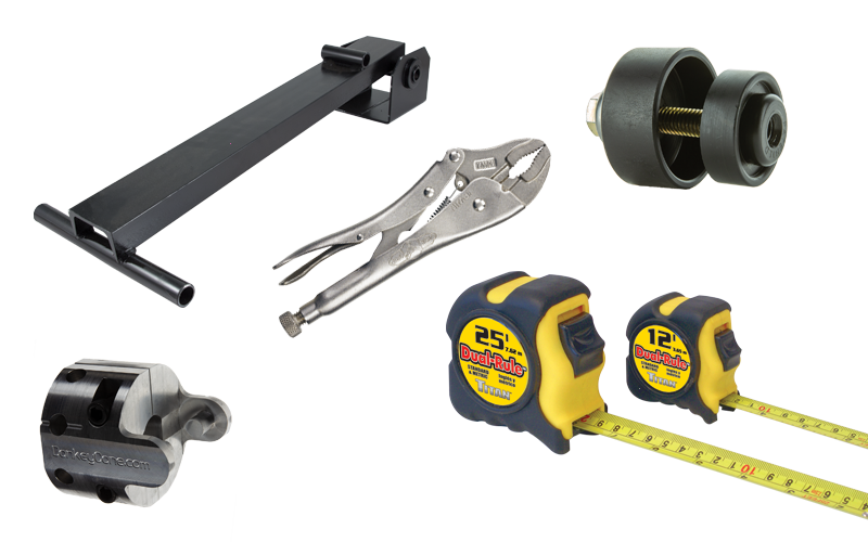 Repair Tools for Garage Doors - Donkey Cone, Bearing Blaster, Tape Measure, Counter Balance Arm