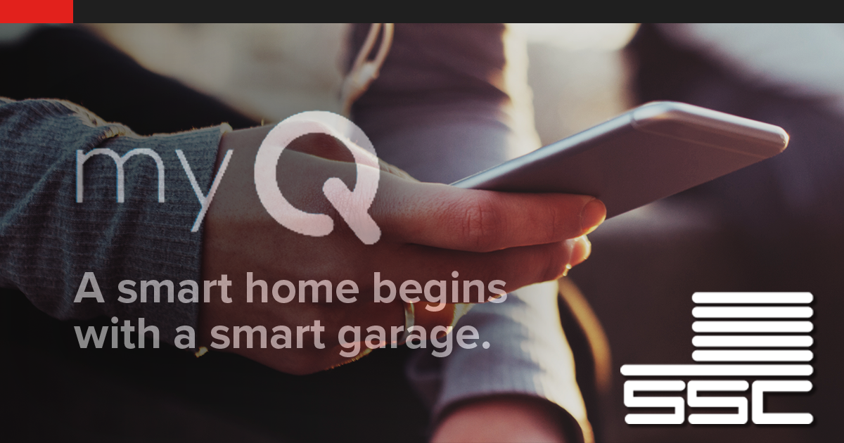 MyQ Blog Featured Image. Person holding a smart phone looking at my q app.
